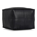 Brody - Square Top Stitched Pouf - Black