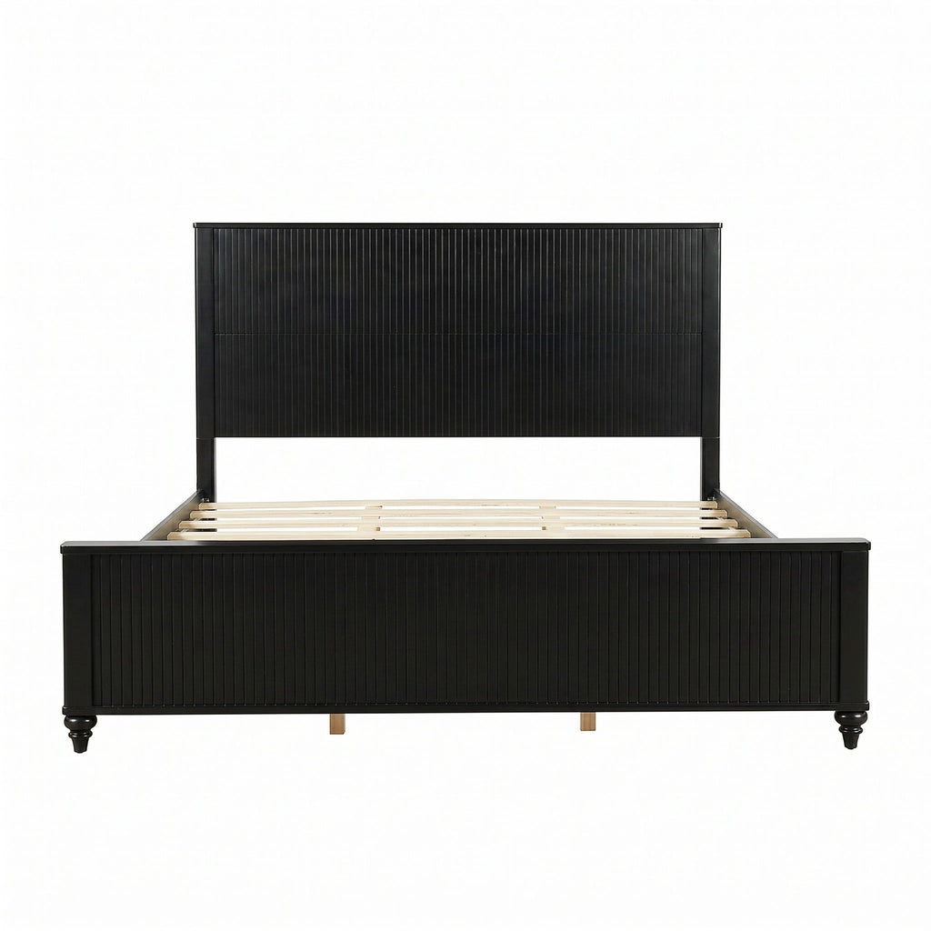 Fluted Platform Bed Frame, No Box Spring Needed