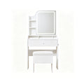 Smart LED Mirror Vanity Set With Storage For Bedrooms - Cream White