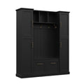 Hall Tree With 4 Side Cabinets
