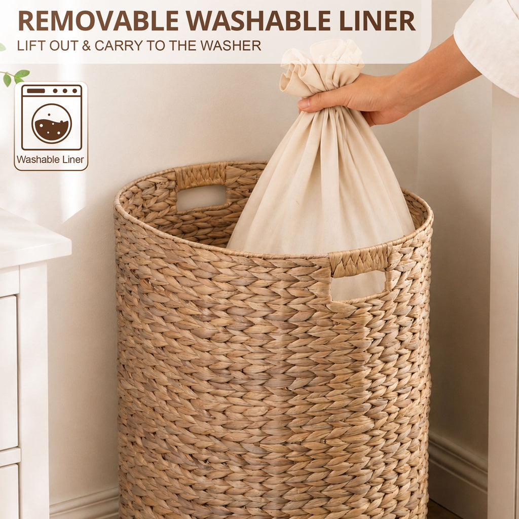 Ludmila - Full Oval Laundry Hamper - Light Brown
