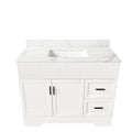 Bathroom Vanity Set, Fluted Cabinet, Soft Close Doors & Drawers - White