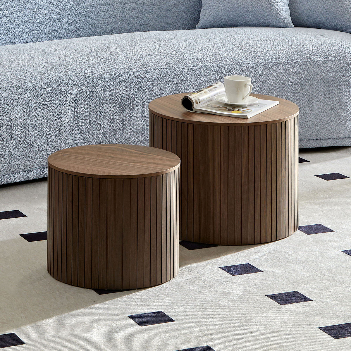 Handcrafted Nested Table Set, 2 Pieces