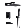 Tub Shower Faucet Set With 12" Rain Shower Head And Handheld Spray Combo