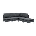 Upholstered Modular Sectional With Tall Legs, Medium Firm Seat