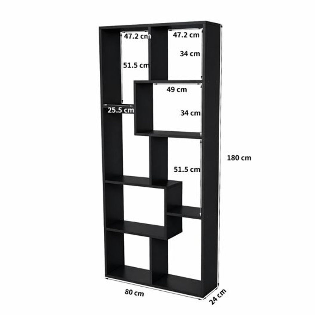 Asymmetrical Display Shelf & Bookcase, 5 Tier