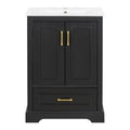 Bathroom Vanity With Sink, 1 Divided Drawer And 2 Soft Close Doors With Double Shelf
