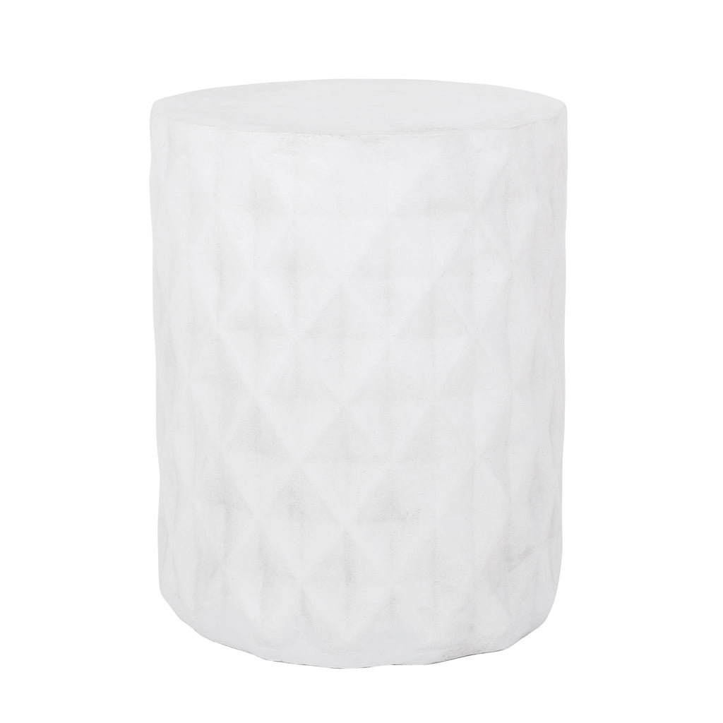 Outdoor Lightweight Concrete, Side Table - Antique White