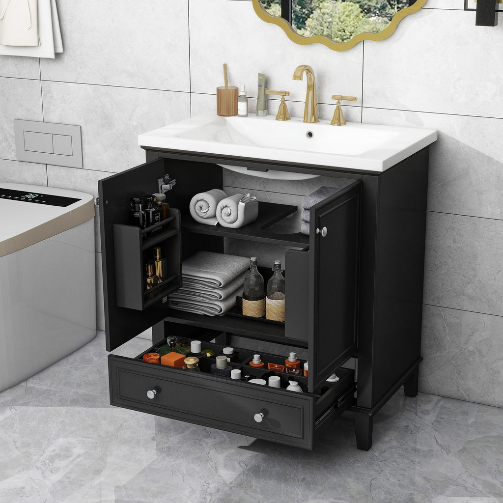 Modern Bathroom Vanity With Sink Combo, Multi Functional Cabinet With Doors And Drawer