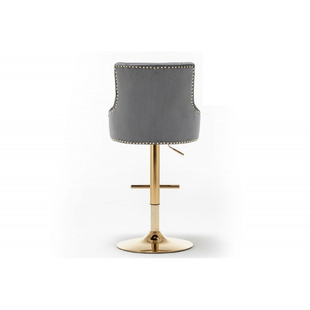 Adjustable Swivel Bar Stool With Nailhead Trim (Set of 2)