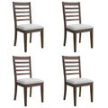 Upholstered Armless Chairs With High Ladder Back
