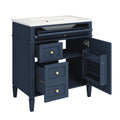 Bathroom Vanity With Medicine Cabinet, Royal Mirror Cabinet, Modern Bathroom Storage Cabinet With 2 Soft Closing Doors And 4 Drawers