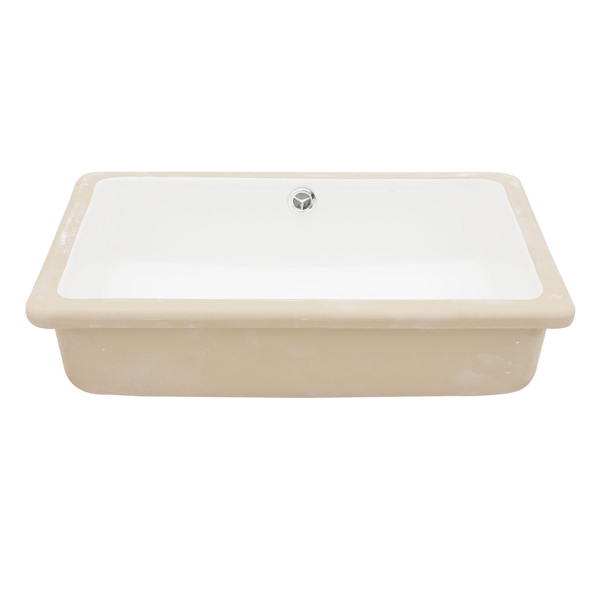 Modern Ceramic Rectangular Undermount Bathroom Sink With Overflow