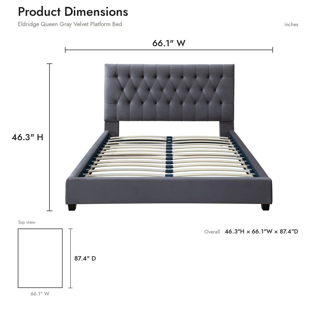 Donald - Mid-Century Modern Upholstered Platform Bed