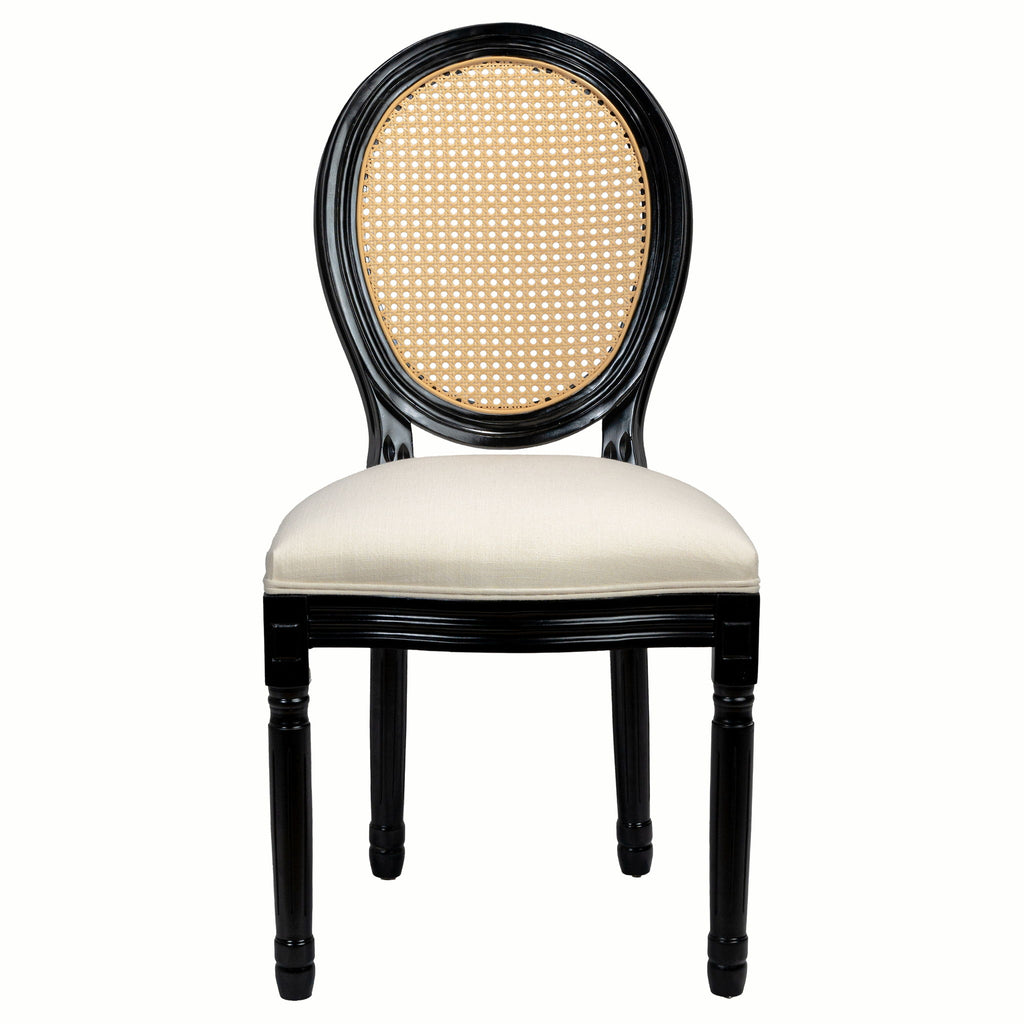 Dining Chairs, Upholstered With Round Back (Set of 2) - Black