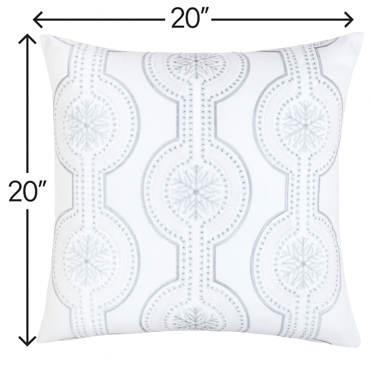 Holiday Throw Pillow With Snowflake Embroidery