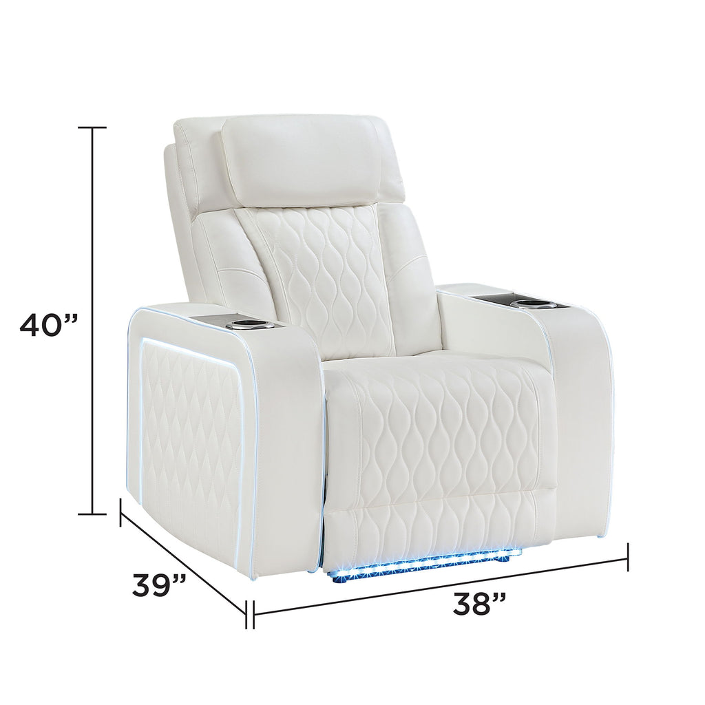 Electra - Power Recliner With Power Headrest, Massage, LED Lighting And USB Control