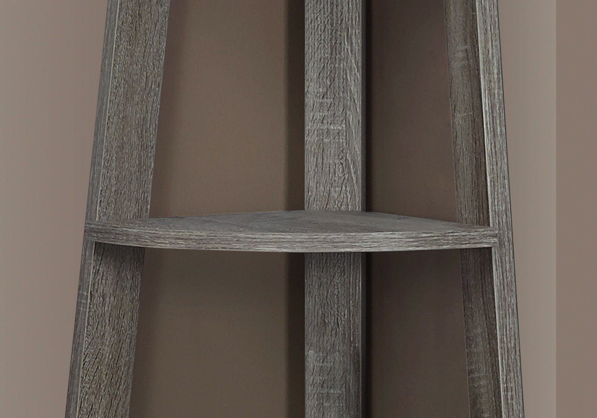 Bookshelf, Bookcase, Etagere, Corner, 5 Tier, For Office, Contemporary & Modern - Taupe
