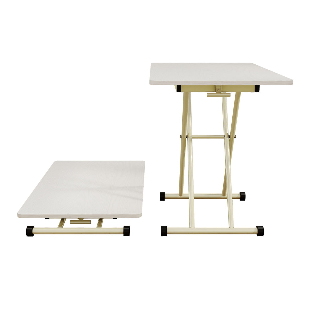 Adjustable Standing Table, Indoor & Outdoor Use, Portable With Adjustable Height - Off White / White