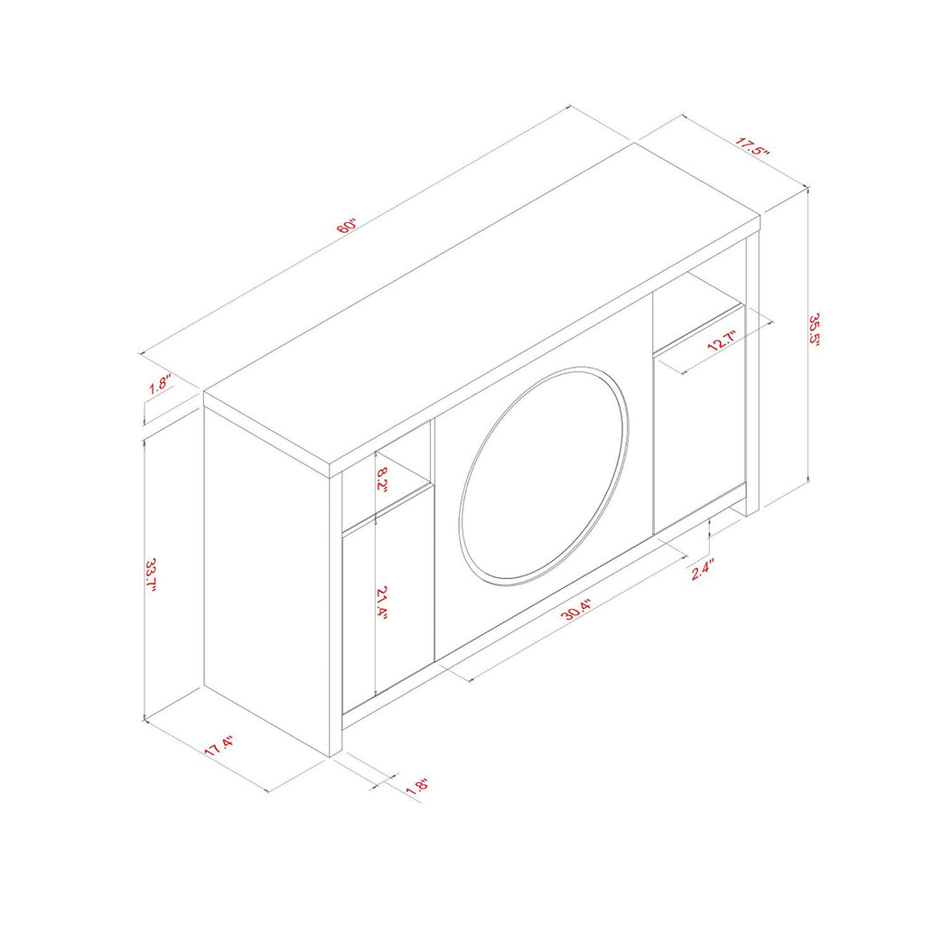 Nancy - Entertainment Unit With Bluetooth Speaker And LED Lighting - Gray
