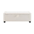 Upholstered Storage Ottoman Bench With Button Tufting And Safety Hinge