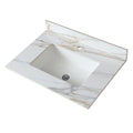 Elegant Vanity Top With Undermount Sink And Backsplash, Sintered Stone