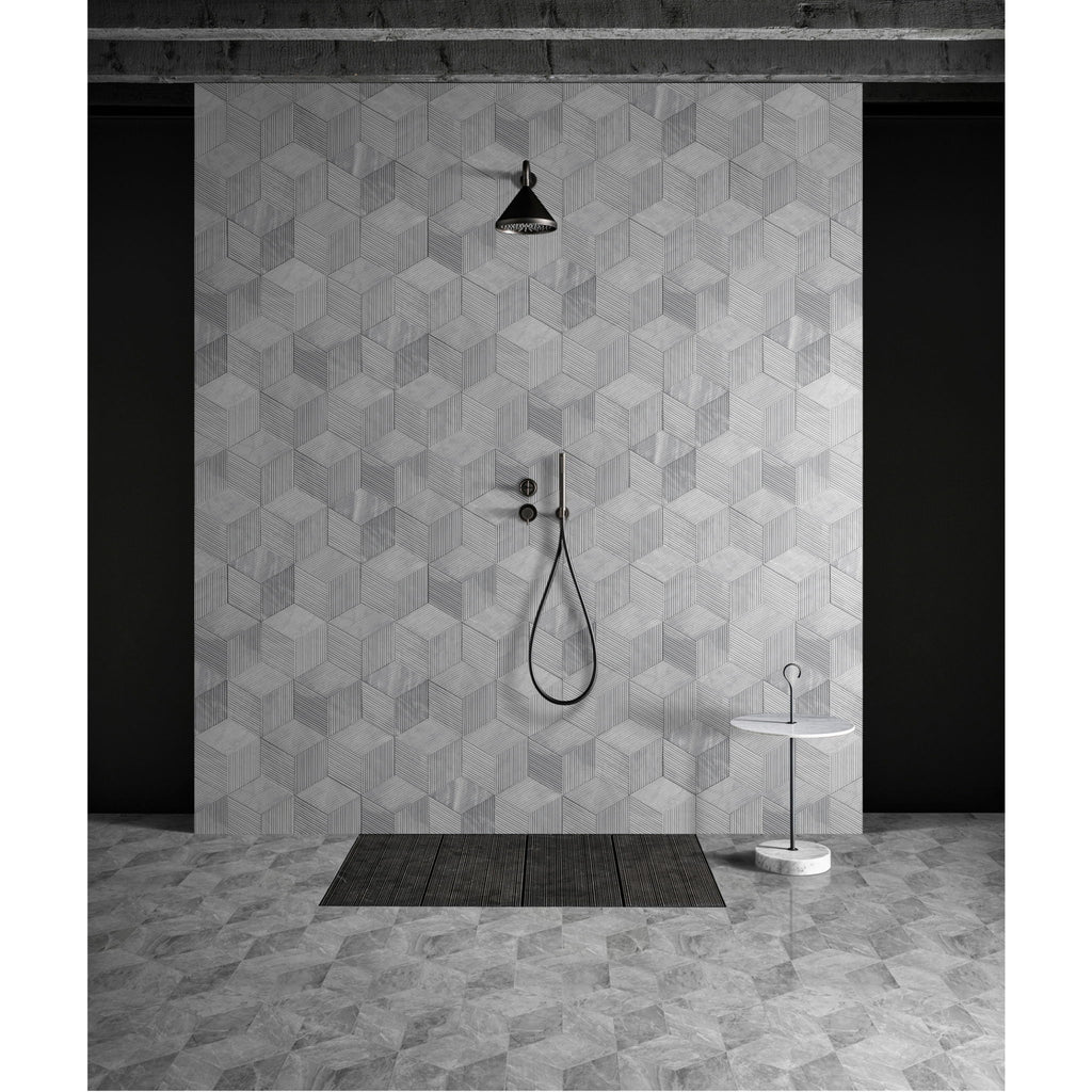 Hexagon Natural Marble Polished Tile For Wall And Floor (Set of 12)