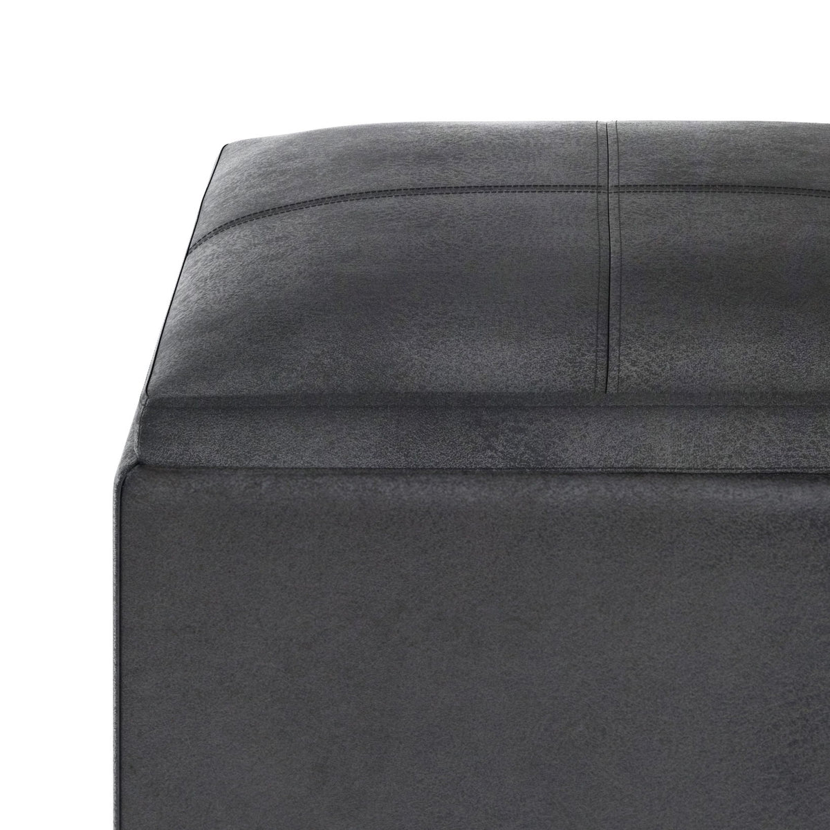 Rockwood - Upholstered Cube Storage Ottoman With Tray