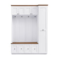 Entryway Hall Tree With Storage Bench, Coat Rack Shoe Bench With Cabinets