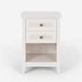 Nightstand With 2 Drawers & Shelf - White