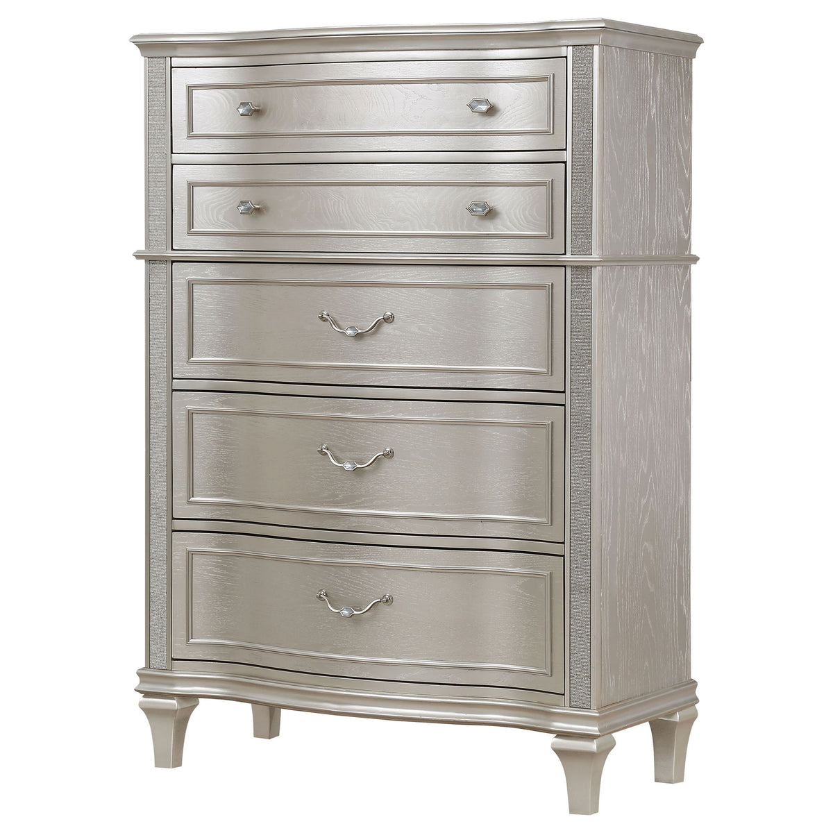 Katerina - 5 Drawer Chest With Hidden Drawer - Oak