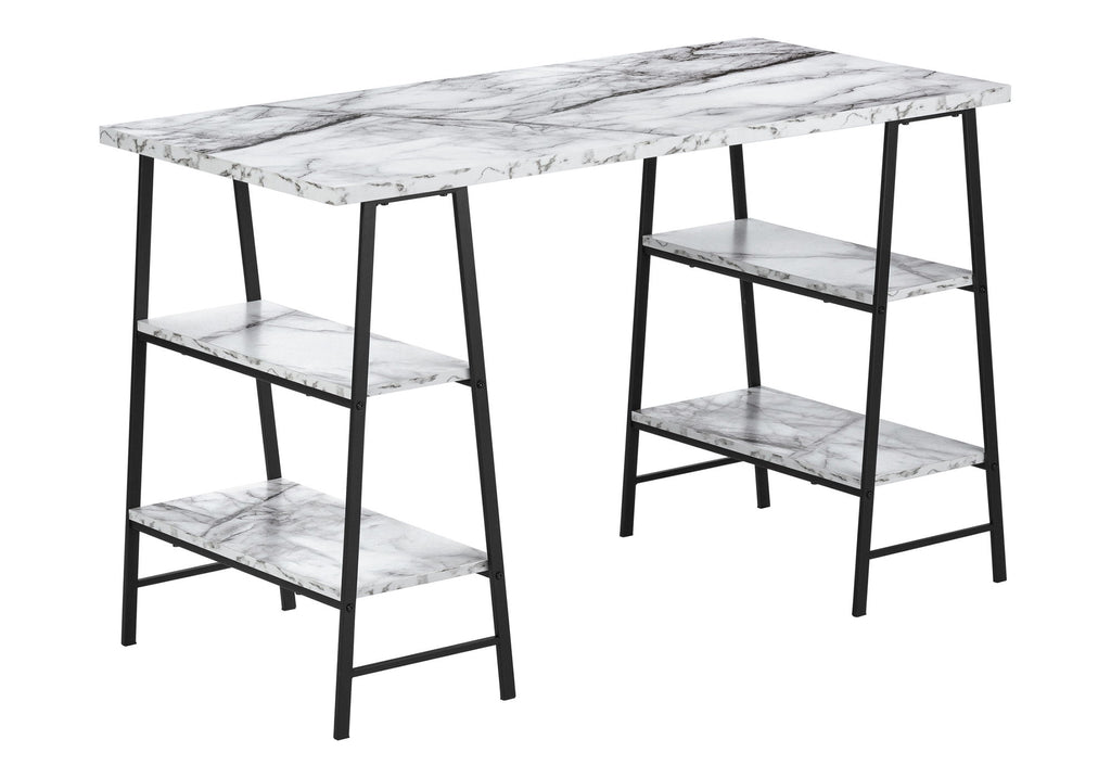 Computer Desk For Home Office, Laptop, Storage Shelves, Contemporary Versatile Placement - White