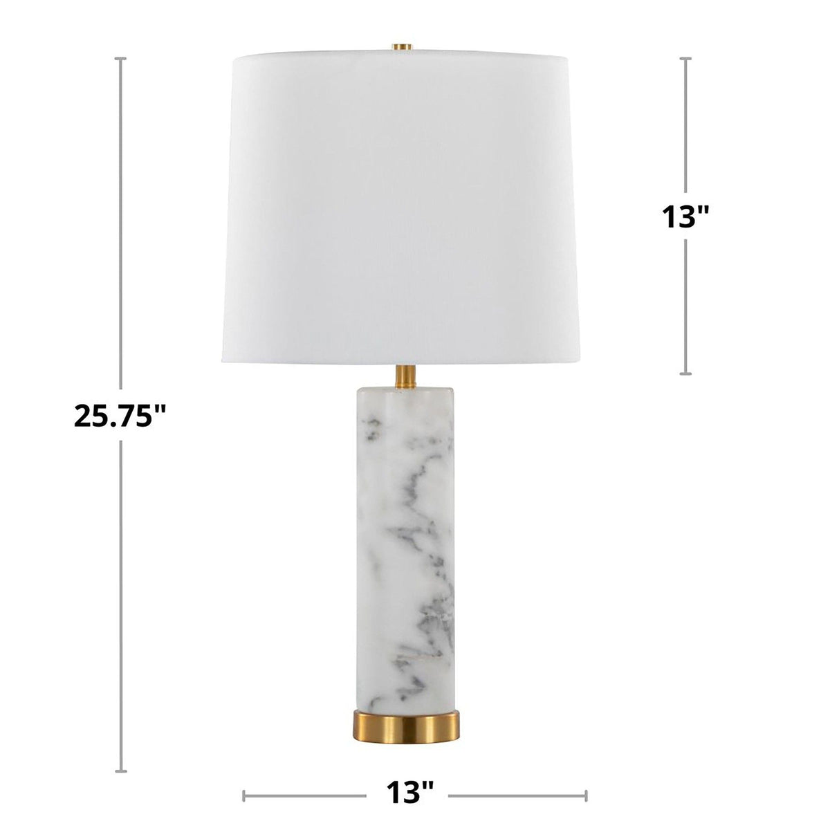 Marabella - Contemporary Marble Table Lamp (Set of 2) - Brass / White