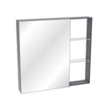 Medicine Cabinet, Wall Mounted Bathroom Mirror With Storage, Adjustable Shelves - Black Brown