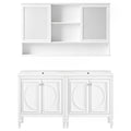 Double Sink Bathroom Vanity Set With Wall Mount Mirror Cabinet