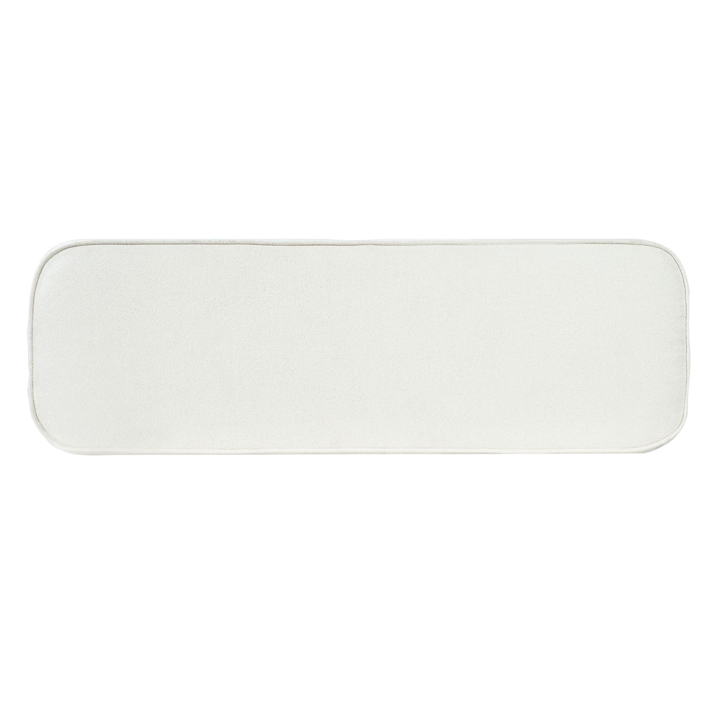 Upholstered Ottoman Bench With Thick Padded Design - Beige