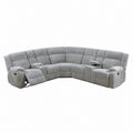 Sectional Sofa Set With Console Cup Holders, 3 Piece Reclining Living Room Couch - Gray Ash