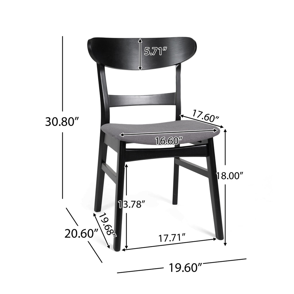 Dining Chair With Upholstered Seat - Dark Gray