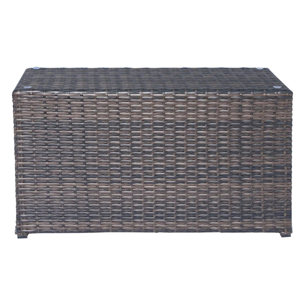 Outdoor Wicker Sectional With Weather Resistant Cushions And Table