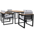 7 Pieces Outdoor Dining Set Patio Dining Table And Chair Set With And Removable Cushions For Patio