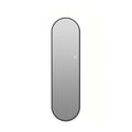 Capsule Shaped Dimmable LED Full Length Wall Mirror With Frame - Silver