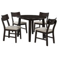 Jackie - 5 Piece Dining Set With Drop Leaf Table And Side Chairs - Dark Coffee