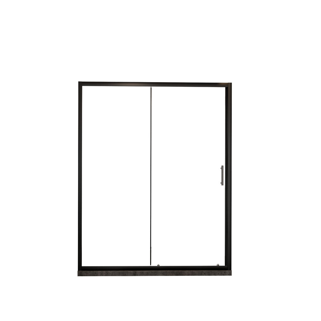 Single Sliding Shower Door, Thick Clear Tempered Glass Shower Door With Stainless Steel Handle