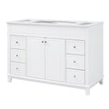 Bathroom Vanity Cabinet Only, 6 Soft Close Drawers & Double Doors With 2 Tier Shelves - White