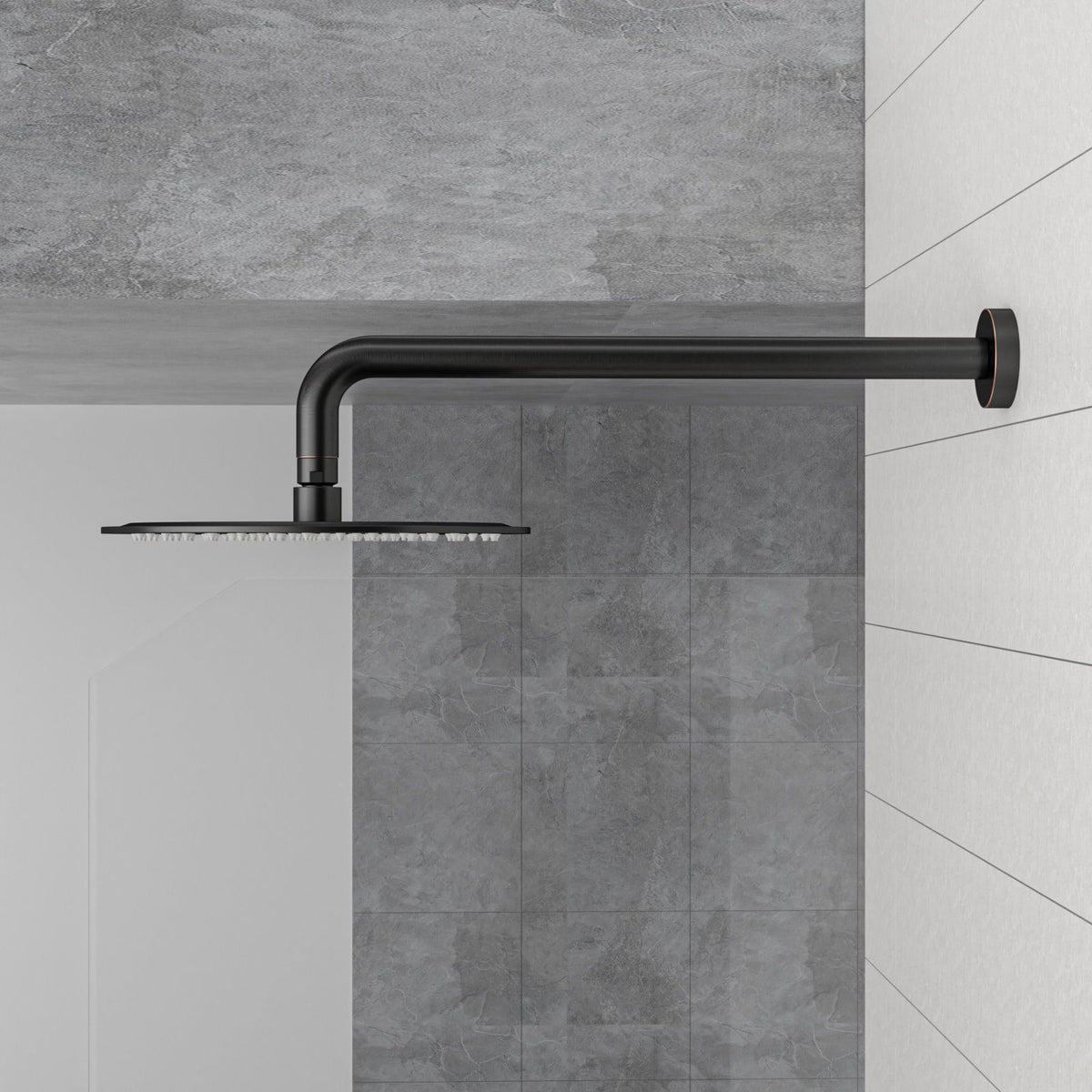 Oil Rubbed Bronze 16" Shower Arm With Flange, Stainless Steel, For Rain Shower Heads - Oil-Rubbed Bronze