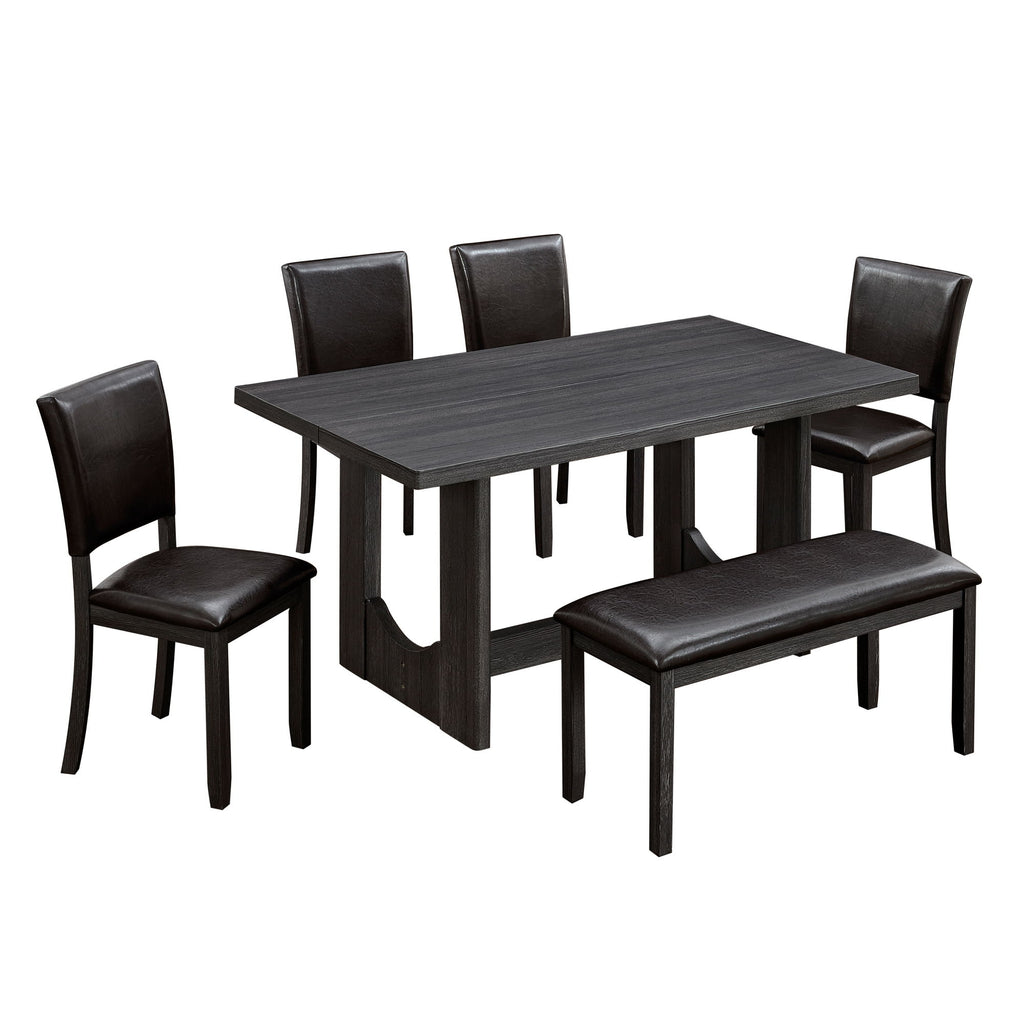 Dining Table Set, Rectangular Kitchen Table With Upholstered Chairs