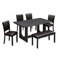 Dining Table Set, Rectangular Kitchen Table With Upholstered Chairs