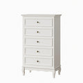 5 Drawer Tall Wide Chest Of Drawers - White