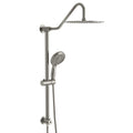 Round Shower Set With Dual Shower Heads And Hand Shower, 10" Top Spray - Brushed Nickel