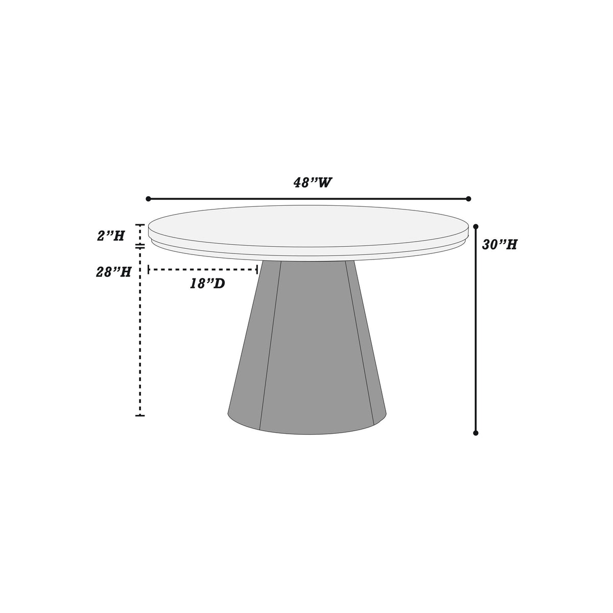 5 Piece Round Dining Set With With Chairs - Black / White